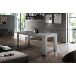 Deladeco Table de salle à manger extensible 140 cm ciment brut Jessica Ciment brut