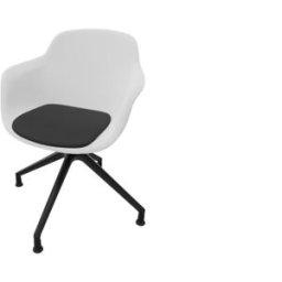 Leaderburo Chaise de réunion pivotante pieds noirs en polypropylène Wendy Blanc, rose, vert, bordeaux, bleu, noir ou marron