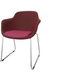 Leaderburo Chaise d'accueil en polypropylène pieds chromés Wendy Blanc, rose, vert, bordeaux, bleu, noir ou marron
