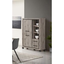 Deladeco Buffet haut contemporain chêne canada Heleane Chêne canada