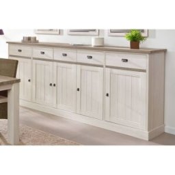 Vivabita Buffet/bahut haut contemporain 259 cm chêne beige/mélèze Samos Chêne clair/mélèze