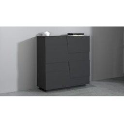 Deladeco Buffet haut moderne 120 cm anthracite mat Pedro Anthracite mat