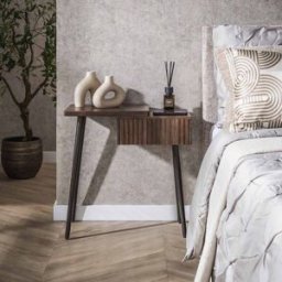Vivabita Chevet style nature 1 tiroir en acacia massif brun Carvie Brun