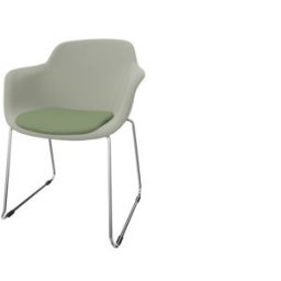 Leaderburo Chaise d'accueil en polypropylène pieds chromés Wendy Blanc, rose, vert, bordeaux, bleu, noir ou marron