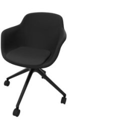 Leaderburo Chaise de réunion pivotante pieds noirs en polypropylène Wendy Blanc, rose, vert, bordeaux, bleu, noir ou marron