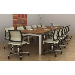 Leaderburo Table de réunion rectangulaire Zelda Graphite, blanc, gris, hêtre, chêne moyen, acacia clair, acacia foncé, chêne veiné ou chêne grisé