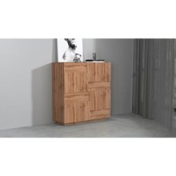 Deladeco Buffet haut moderne 120 cm chêne wotan Pedro Chêne wotan