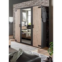 Deladeco Armoire adulte industrielle 180 cm Madrid Chêne
