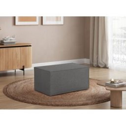 Vivabita Pouf en tissu bouclé Charly Gris, taupe, blanc ou vieux rose