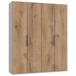 Deladeco Armoire adulte contemporaine 200 cm chêne/blanc Jasper Chêne/blanc