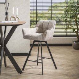 Vivabita Tabouret de bar moderne en tissu Marcus (lot de 2) Sable