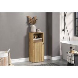 Deladeco Meuble bas de salle de bain contemporain chêne clair Lissandre Chêne clair