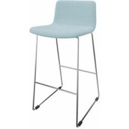 Leaderburo Tabouret en tissu pieds chromés Mokky Marron, gris foncé, orange, mauve, vert, bleu ciel, turquoise, bleu gris, gris ou anthracite