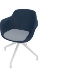 Leaderburo Chaise de réunion pivotante pieds blancs en polypropylène Wendy Blanc, rose, vert, bordeaux, bleu, noir ou marron