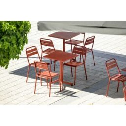 Restoflex Table de brasserie pliable pour terrasse en métal Bastien Sauge, olive, terracotta ou anthracite