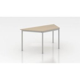 Leaderburo Table d'extension trapézoïdal métal et bois chêne moyen Aurore Chêne moyen