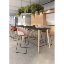 Leaderburo Tabouret en polypropylène pieds noirs Wendy Blanc, rose, vert, bordeaux, bleu, noir ou marron