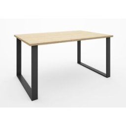 Deladeco Bureau droit individuel 150 cm chêne sable/noir Lisie Chêne sable/noir