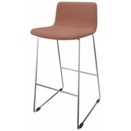 Leaderburo Tabouret en tissu pieds chromés Mokky Marron, gris foncé, orange, mauve, vert, bleu ciel, turquoise, bleu gris, gris ou anthracite