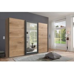 Deladeco Armoire adulte moderne 270 cm chêne poutre Dexter Chêne poutre
