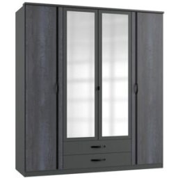 Deladeco Armoire adulte contemporaine 179 cm graphite Birmanie Graphite