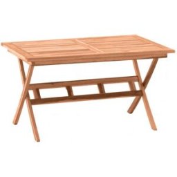 Vivabita Table de salon de jardin en bois de teck massif naturel Eoline Naturel