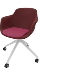Leaderburo Chaise de réunion pivotante pieds blancs en polypropylène Wendy Blanc, rose, vert, bordeaux, bleu, noir ou marron