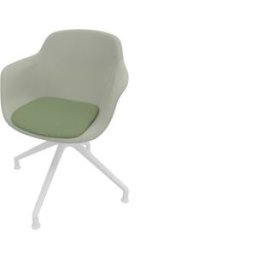 Leaderburo Chaise de réunion pivotante pieds blancs en polypropylène Wendy Blanc, rose, vert, bordeaux, bleu, noir ou marron