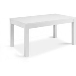 Homelys Table de salle à manger rectangulaire moderne laquée Cristal Blanc, noir ou noir/blanc