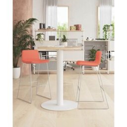Leaderburo Tabouret en tissu pieds chromés Mokky Marron, gris foncé, orange, mauve, vert, bleu ciel, turquoise, bleu gris, gris ou anthracite