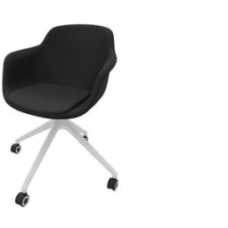 Leaderburo Chaise de réunion pivotante pieds blancs en polypropylène Wendy Blanc, rose, vert, bordeaux, bleu, noir ou marron