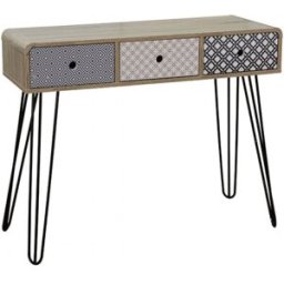 Vivabita Console style scandinave chêne/imprimé Mayline Chêne/imprimé