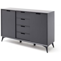 Vivabita Buffet/bahut modulable moderne 137 cm gris/blanc Etienne Gris