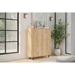 Vivabita Buffet haut contemporain 130 cm chêne cadiz Marley Chêne cadiz