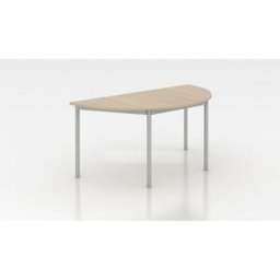 Leaderburo Table d'extension demi-ronde métal et bois chêne moyen Aurore Chêne moyen