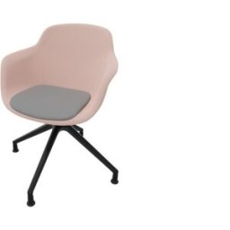 Leaderburo Chaise de réunion pivotante pieds noirs en polypropylène Wendy Blanc, rose, vert, bordeaux, bleu, noir ou marron