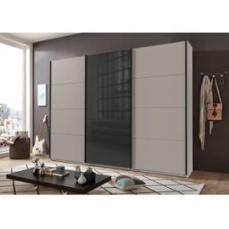 Deladeco Armoire adulte moderne 270 cm gris sahara/graphite Matilda Gris sahara/graphite