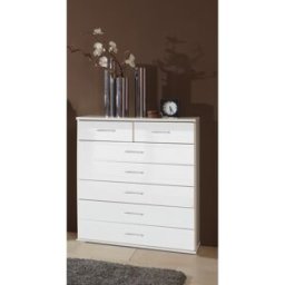 Deladeco Commode contemporaine blanche Shella Blanc