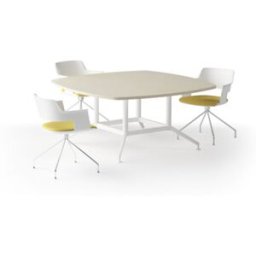 Matel5 Table de réunion carrée Salamanque Blanc polaire, gris, érable, hêtre, chêne, chêne hera, chêne amazone et noyer