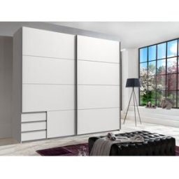 Deladeco Armoire adulte moderne Washington Blanc ou chêne foncé