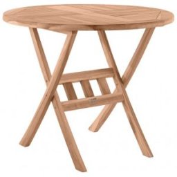Vivabita Table ronde de salon de jardin en teck massif naturel Eoline Naturel