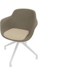 Leaderburo Chaise de réunion pivotante pieds blancs en polypropylène Wendy Blanc, rose, vert, bordeaux, bleu, noir ou marron