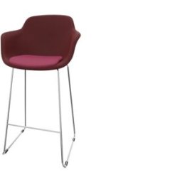 Leaderburo Tabouret en polypropylène pieds chromés Wendy Blanc, rose, vert, bordeaux, bleu, noir ou marron