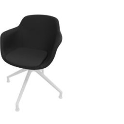 Leaderburo Chaise de réunion pivotante pieds blancs en polypropylène Wendy Blanc, rose, vert, bordeaux, bleu, noir ou marron