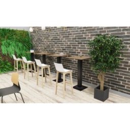 Restoflex Pied de table de bar brasserie 43x43 en métal noir Rosane Noir