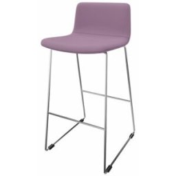 Leaderburo Tabouret en tissu pieds chromés Mokky Marron, gris foncé, orange, mauve, vert, bleu ciel, turquoise, bleu gris, gris ou anthracite