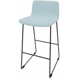 Leaderburo Tabouret en tissu pieds noir Mokky Marron, gris foncé, orange, mauve, vert, bleu ciel, turquoise, bleu gris, gris ou anthracite
