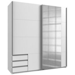 Deladeco Armoire adulte moderne 179 cm Alisson I Blanc, blanc/béton, chêne/blanc ou chêne/anthracite