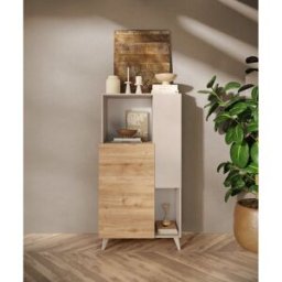 Balias Home Buffet haut 2 portes chêne cadiz/cachemire Minorka Chêne cadiz/cachemire