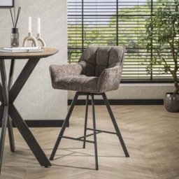 Vivabita Tabouret de bar moderne en tissu Marcus (lot de 2) Taupe, sable ou champagne